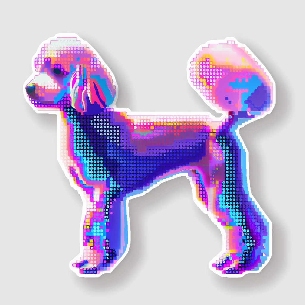 Poodle Dog cyber punk Vinyl Decal Sticker for Car, Laptop, Tumbler and more # F012594
