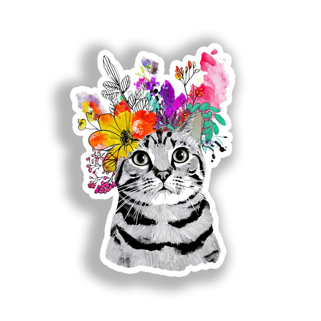 Shorthair Cat Vinyl Decal Sticker for Car, Laptop, Tumbler and more # A018778-4" x 4"