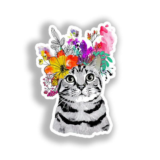 Shorthair Cat Vinyl Decal Sticker for Car, Laptop, Tumbler and more # A018778-4" x 4"