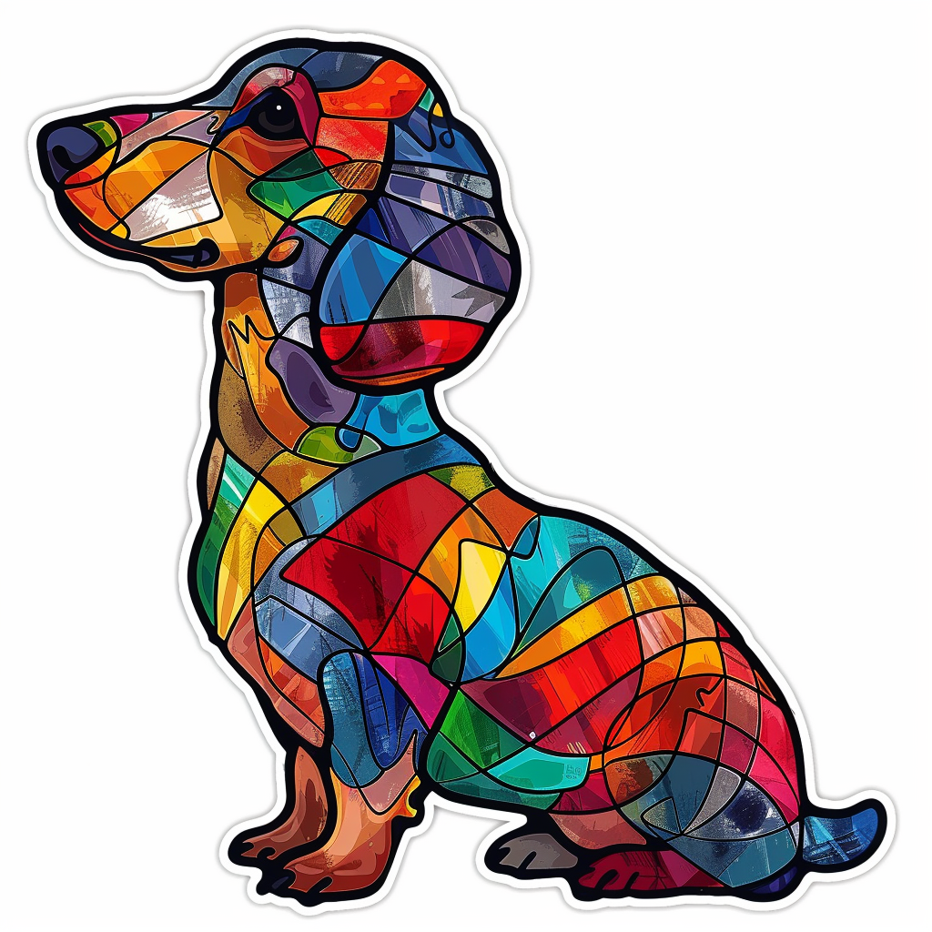 Dachshund Dog cartoon Vinyl Decal Sticker for Car, Laptop, Tumbler and more # F012932