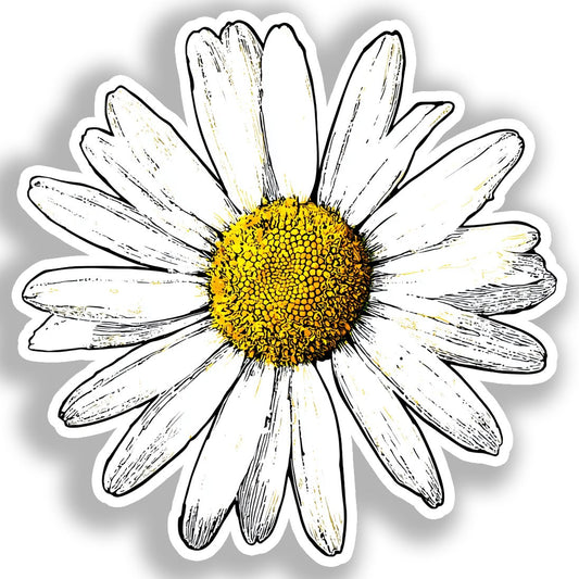 Daisy Flower Vinyl Decal Sticker for Car, Laptop, Tumbler and more # A019704-4" x 4"