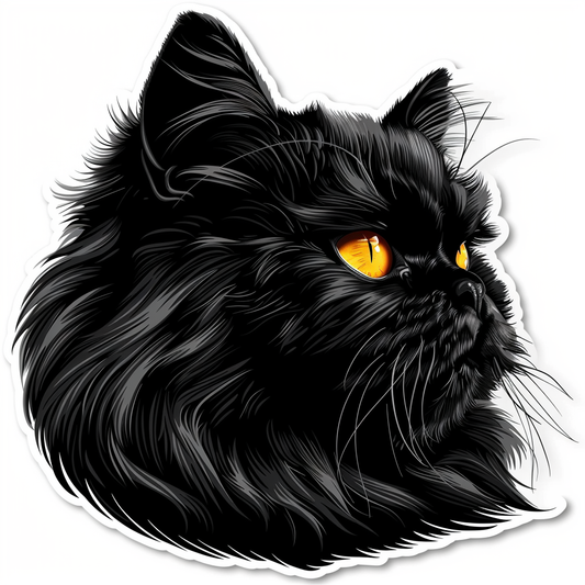 Persian Cat Expressive surreal Vinyl Decal Sticker for Car, Laptop, Tumbler and more # F016498