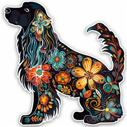 Cocker Spaniel Dog floral majestic Expressive surreal Vinyl Decal Sticker for Car, Laptop, Tumbler and more # F020064-4" x 4"