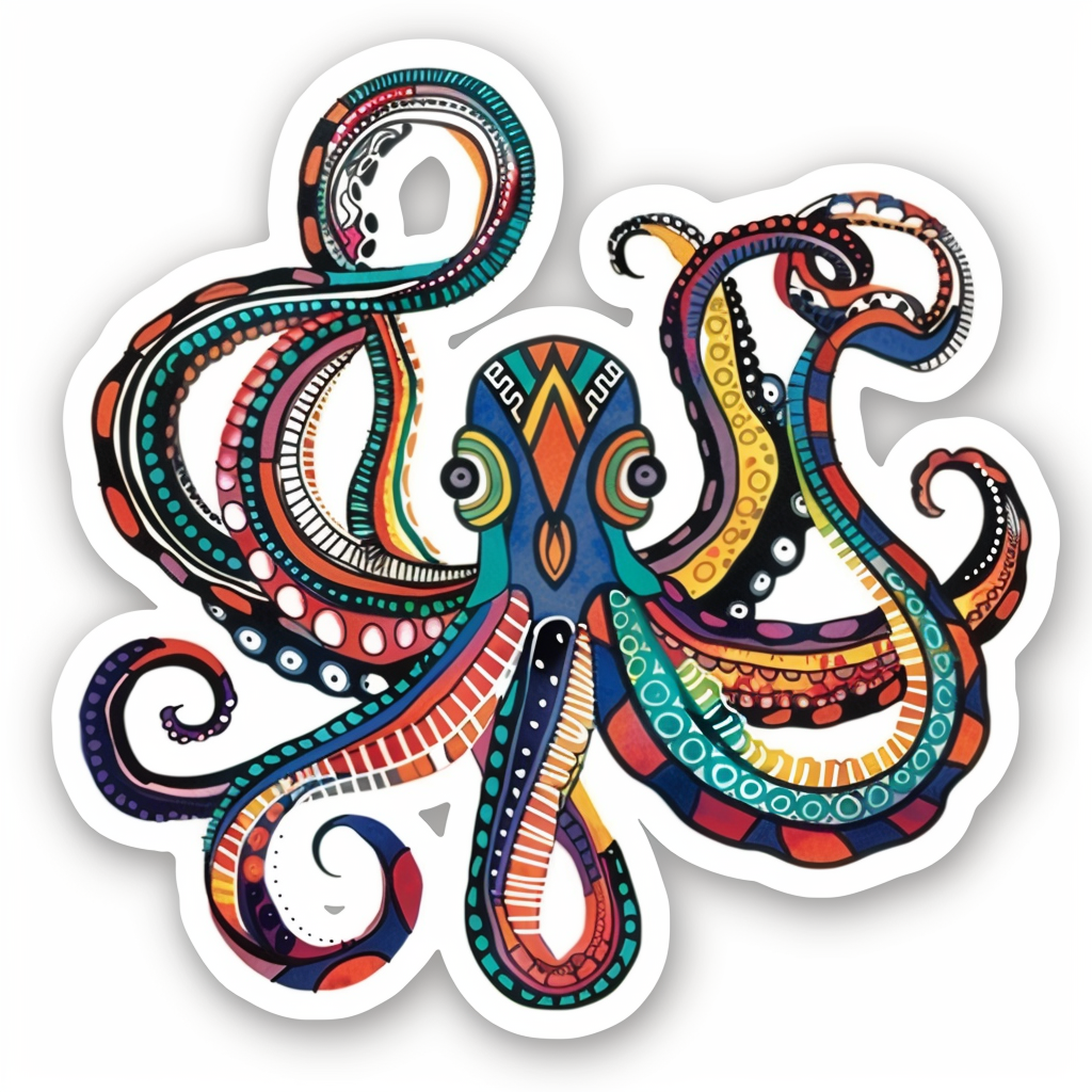 Sticker of an Octopus astronaut majestic Expressive surreal Vinyl Decal Sticker for Car, Laptop, Tumbler and more # F015644