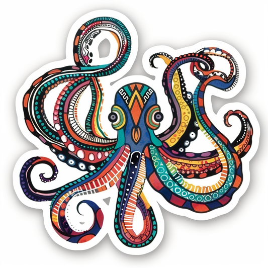 Sticker of an Octopus astronaut majestic Expressive surreal Vinyl Decal Sticker for Car, Laptop, Tumbler and more # F015644