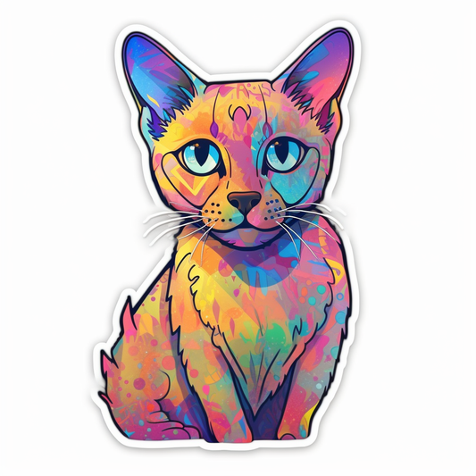 Burmese Cat Heartcore Vinyl Decal Sticker for Car, Laptop, Tumbler and more # F010738