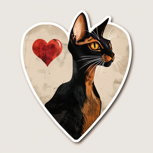 Abyssinian Cat astronaut majestic Expressive surreal Vinyl Decal Sticker for Car, Laptop, Tumbler and more # F021266-4" x 4"