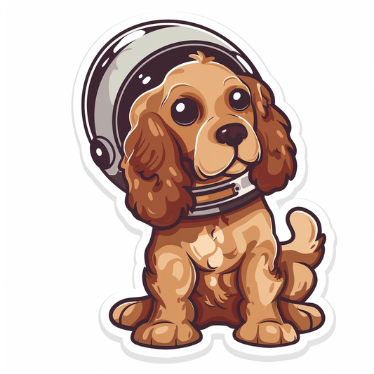 Cute and Adorable Cocker Spaniel Dog Expressive surreal Vinyl Decal Sticker for Car, Laptop, Tumbler and more # F019997-4" x 4"