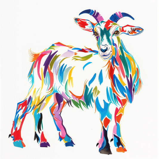 Goat majestic Expressive surreal Vinyl Decal Sticker for Car, Laptop, Tumbler and more # F020418-4" x 4"