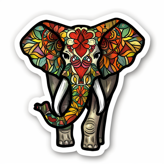 Elephant Expressive surreal Vinyl Decal Sticker for Car, Laptop, Tumbler and more # F022399