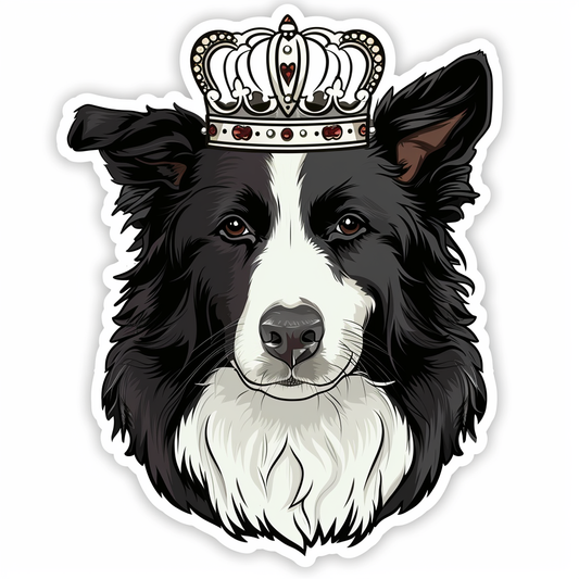 Border Collie Dog majestic Expressive surreal Vinyl Decal Sticker for Car, Laptop, Tumbler and more # F021763-4" x 4"