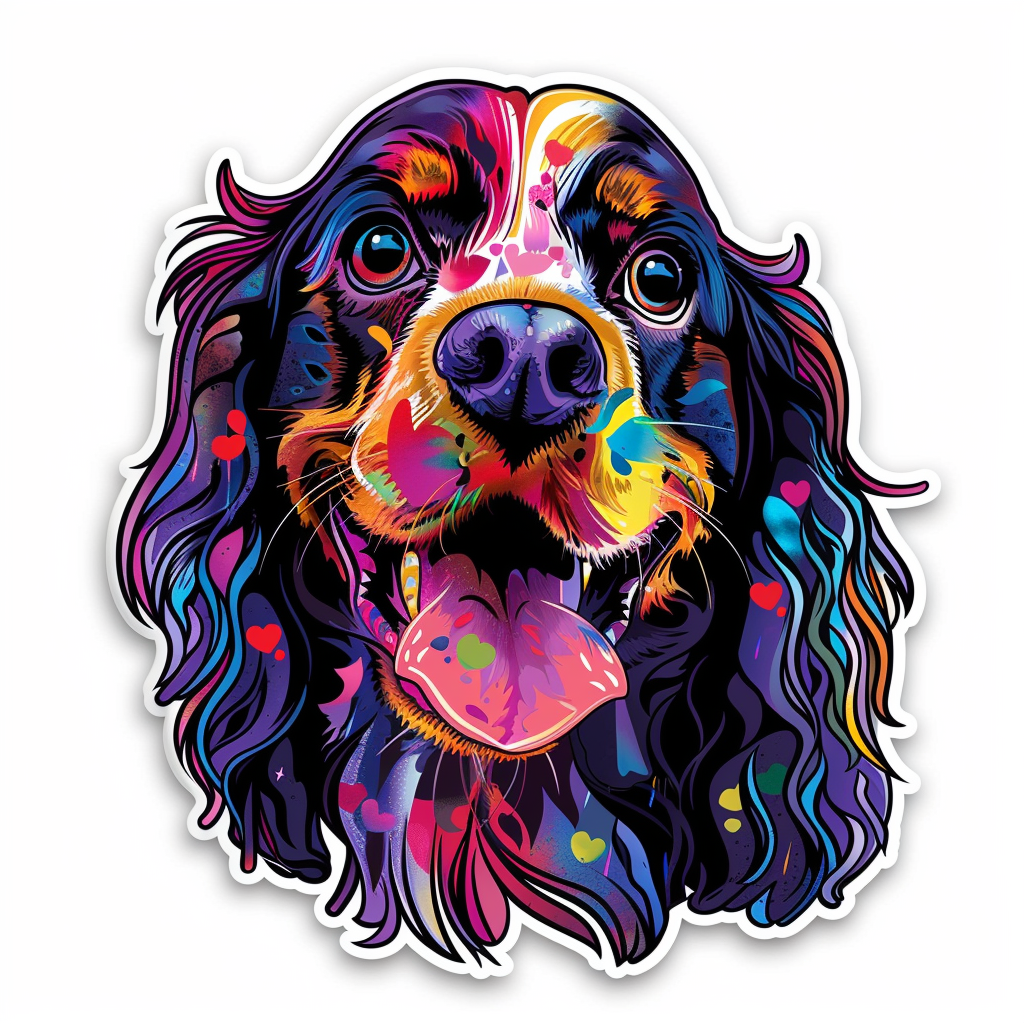 Cocker Spaniel Dog majestic Expressive surreal Vinyl Decal Sticker for Car, Laptop, Tumbler and more # F019951-4" x 4"
