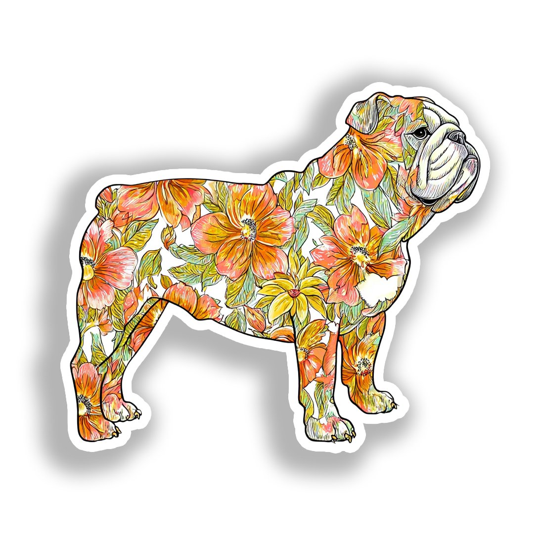 Bulldog English Dog Vinyl Decal Sticker for Car, Laptop, Tumbler and more # A018946-4" x 4"