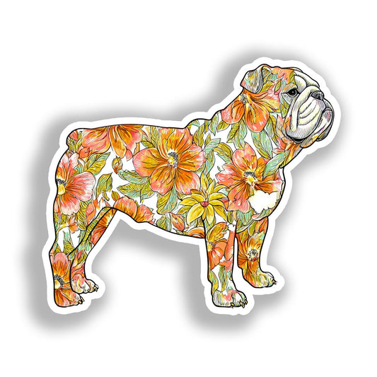 Bulldog English Dog Vinyl Decal Sticker for Car, Laptop, Tumbler and more # A018946-4" x 4"