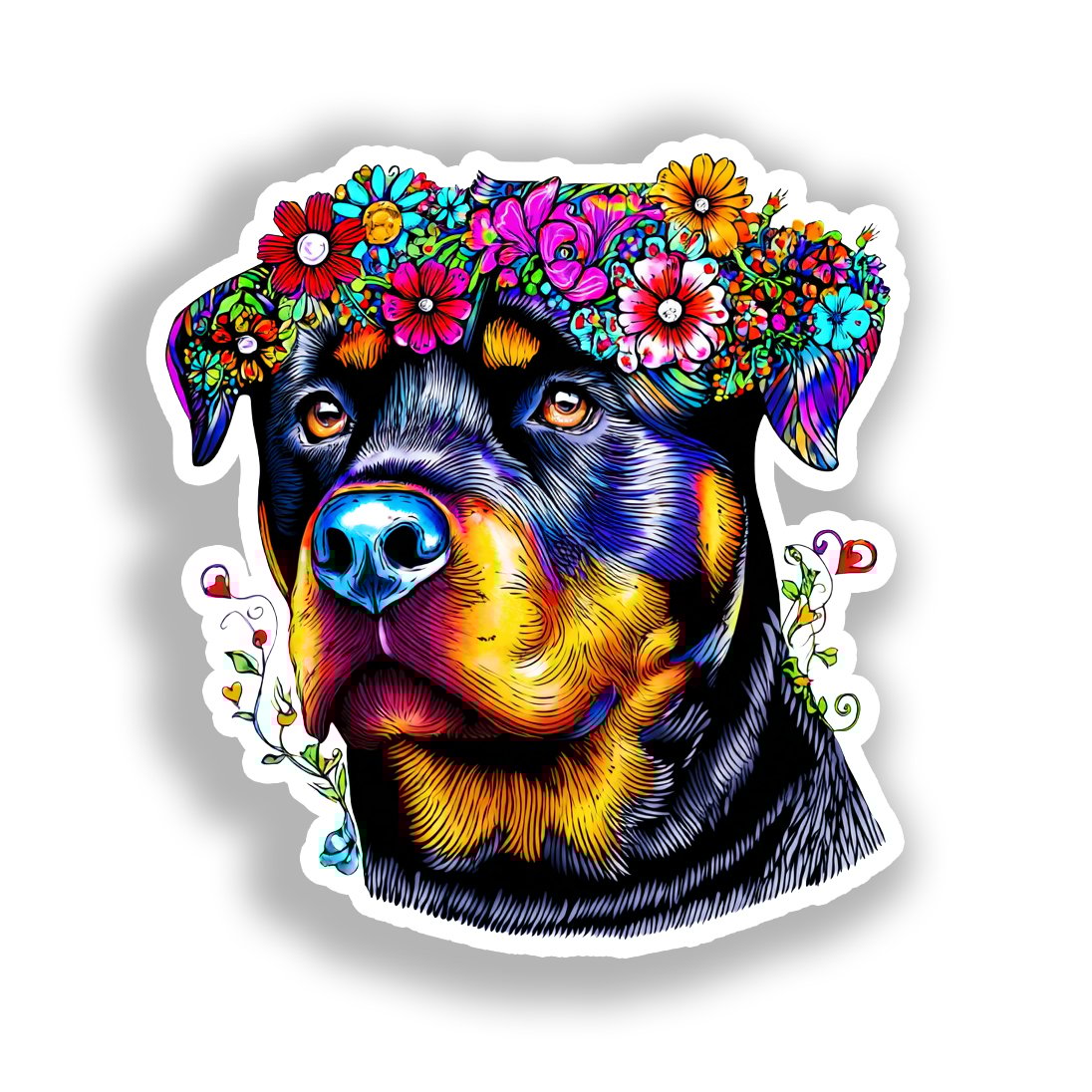 Rottweiler Dog Vinyl Decal Sticker for Car, Laptop, Tumbler and more # A018240-4" x 4"