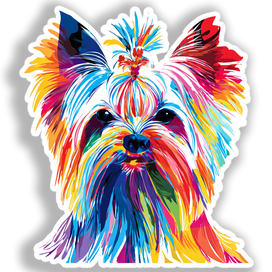 Yorkshire Terrier Dog Vinyl Decal Sticker for Car, Laptop, Tumbler and more # A017087-4" x 4"