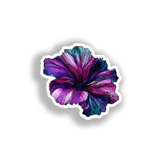 Hibiscus Flower Vinyl Decal Sticker for Car, Laptop, Tumbler and more # A019525-4" x 4"