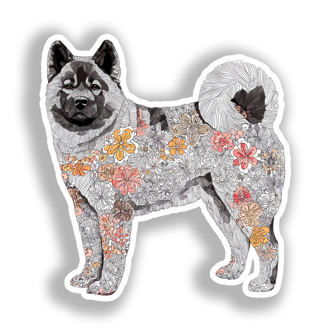 Akita Dog Vinyl Decal Sticker for Car, Laptop, Tumbler and more # A018823-4" x 4"