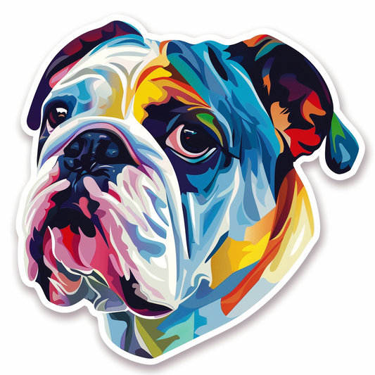 Bulldog Dog majestic Expressive surreal Vinyl Decal Sticker for Car, Laptop, Tumbler and more # F017429