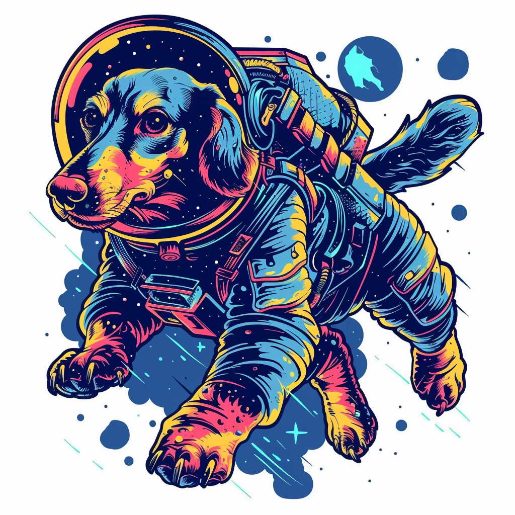 Dachshund Dog astronaut Vinyl Decal Sticker for Car, Laptop, Tumbler and more # F012938