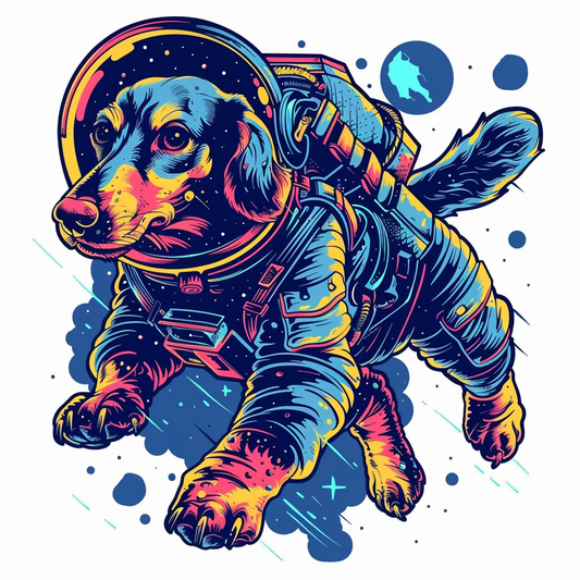 Dachshund Dog astronaut Vinyl Decal Sticker for Car, Laptop, Tumbler and more # F012938