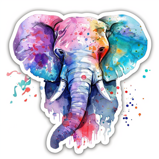 Elephant Expressive surreal Vinyl Decal Sticker for Car, Laptop, Tumbler and more # F022173-4" x 4"