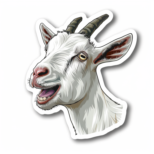 Goat majestic Expressive surreal Vinyl Decal Sticker for Car, Laptop, Tumbler and more # F020653-4" x 4"