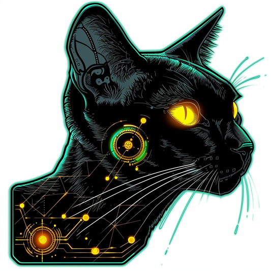 Abyssinian Cat astronaut majestic Expressive surreal Vinyl Decal Sticker for Car, Laptop, Tumbler and more # F021066-4" x 4"