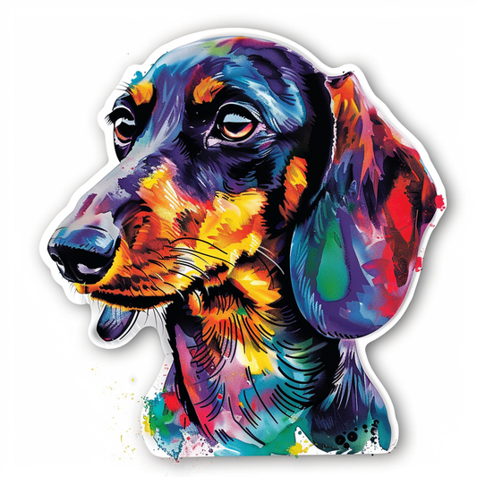 Dachshund Dog cartoon Vinyl Decal Sticker for Car, Laptop, Tumbler and more # F012890