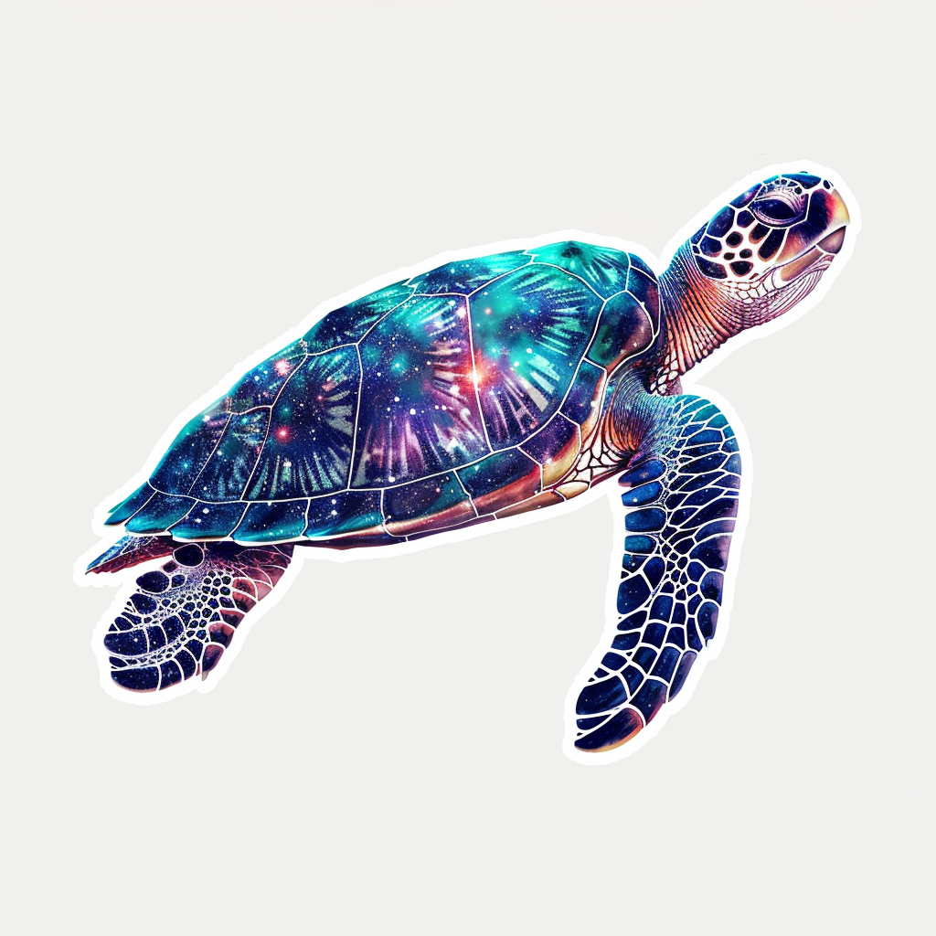 Sticker of a turtle majestic Expressive surreal Vinyl Decal Sticker for Car, Laptop, Tumbler and more # F022068