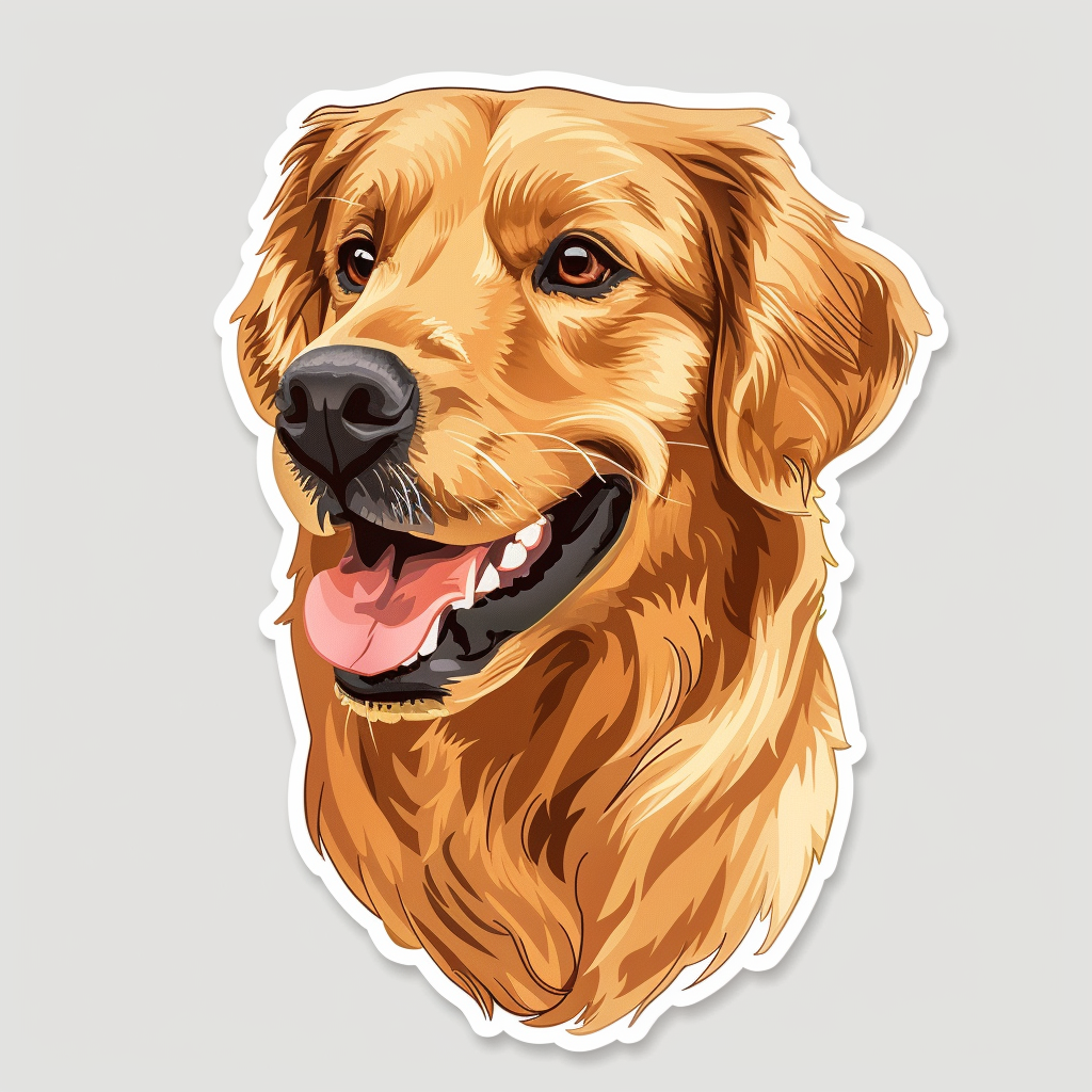 Golden Retriever Dog Vinyl Decal Sticker for Car, Laptop, Tumbler and more # F010518