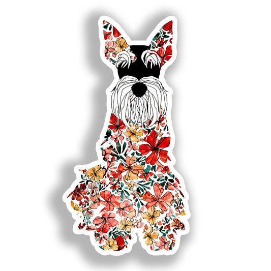 Miniature Schnauzer Dog Vinyl Decal Sticker for Car, Laptop, Tumbler and more # A019346-4" x 4"