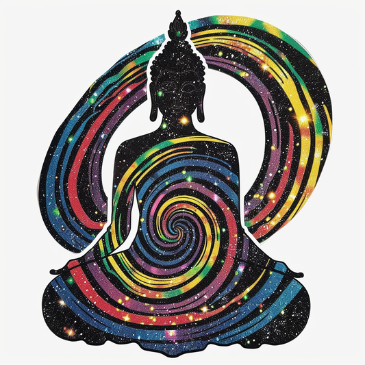 Buddha galaxy majestic Expressive surreal Vinyl Decal Sticker for Car, Laptop, Tumbler and more # F017104