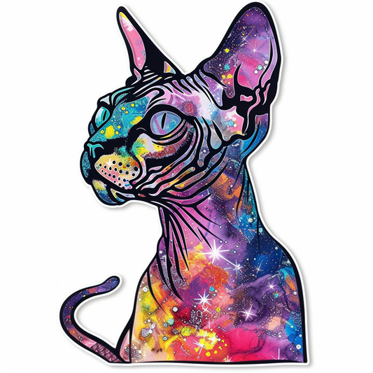 Sphynx Cat Vinyl Decal Sticker for Car, Laptop, Tumbler and more # F010121