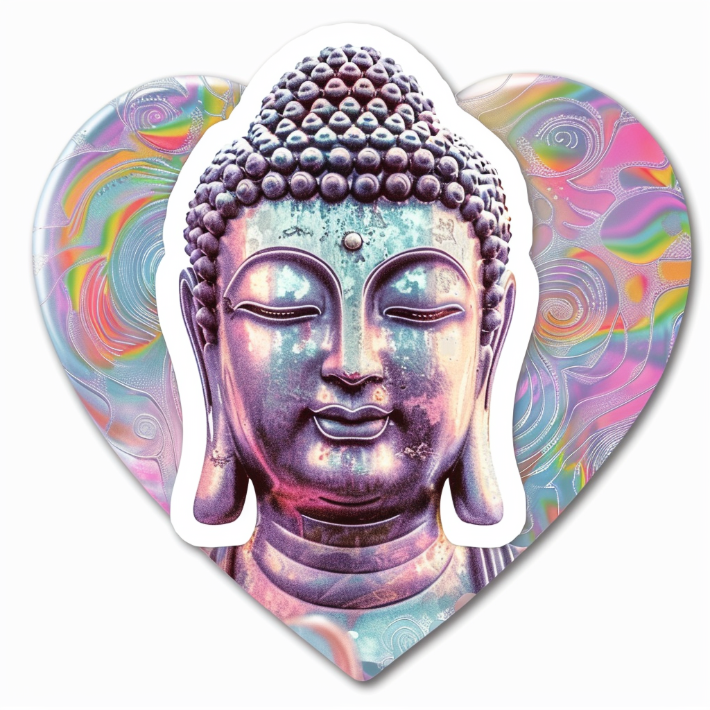 Sticker of a Buddha majestic Expressive surreal Vinyl Decal Sticker for Car, Laptop, Tumbler and more # F017213
