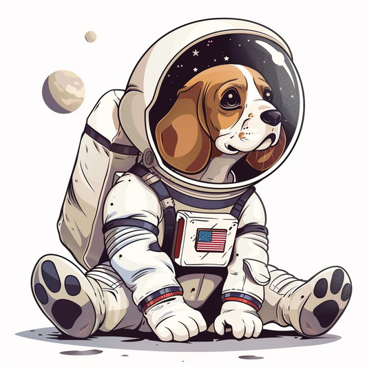 Beagle dog astronaut Vinyl Decal Sticker for Car, Laptop, Tumbler and more # F011933