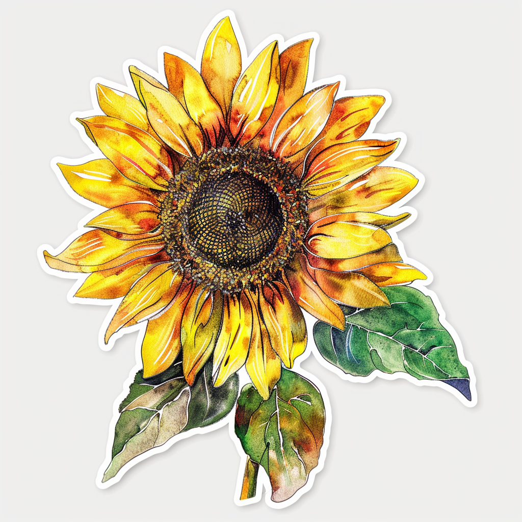 Sunflower flower majestic Expressive surreal Vinyl Decal Sticker for Car, Laptop, Tumbler and more # F022975
