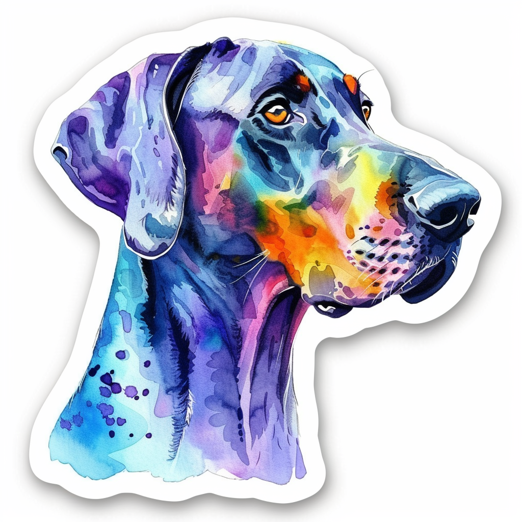 Great Dane Dog Expressive surreal Vinyl Decal Sticker for Car, Laptop, Tumbler and more # F022696