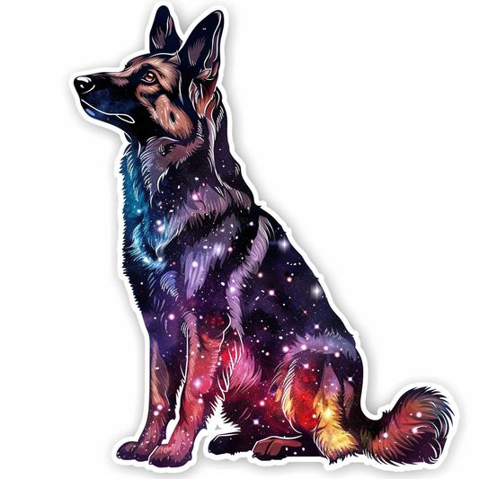 German Shepherd Dog galaxy Vinyl Decal Sticker for Car, Laptop, Tumbler and more # F011301