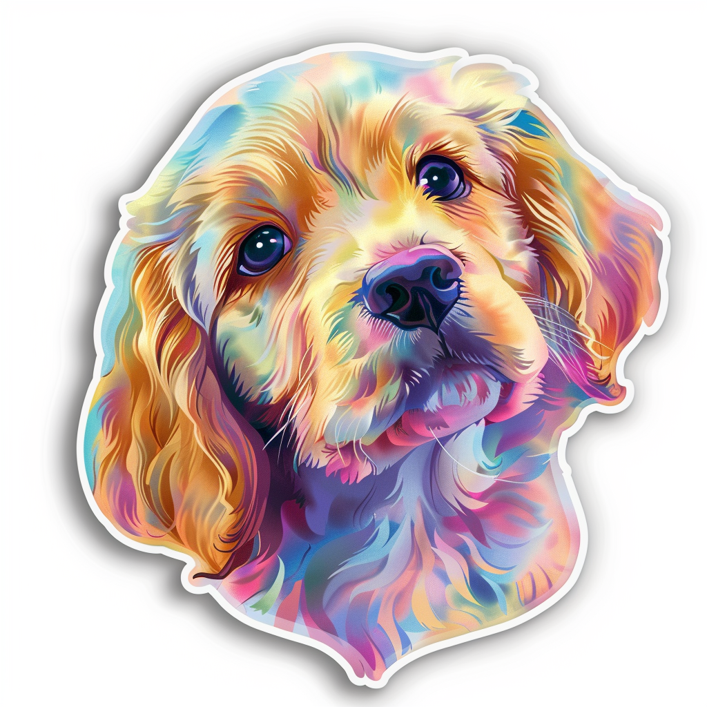 Cocker Spaniel Dog majestic Expressive surreal Vinyl Decal Sticker for Car, Laptop, Tumbler and more # F019947-4" x 4"