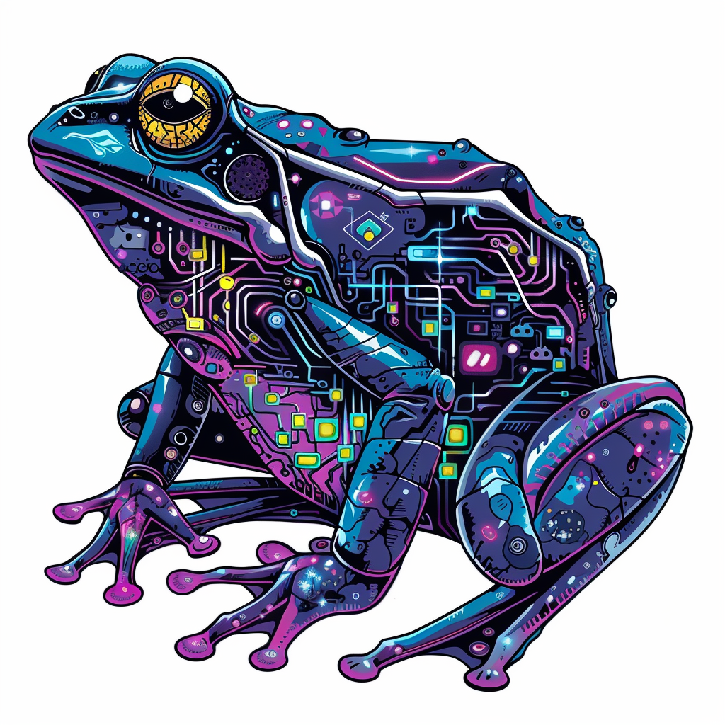 Sticker of a Frog cute and adorable Expressive surreal Vinyl Decal Sticker for Car, Laptop, Tumbler and more # F016727