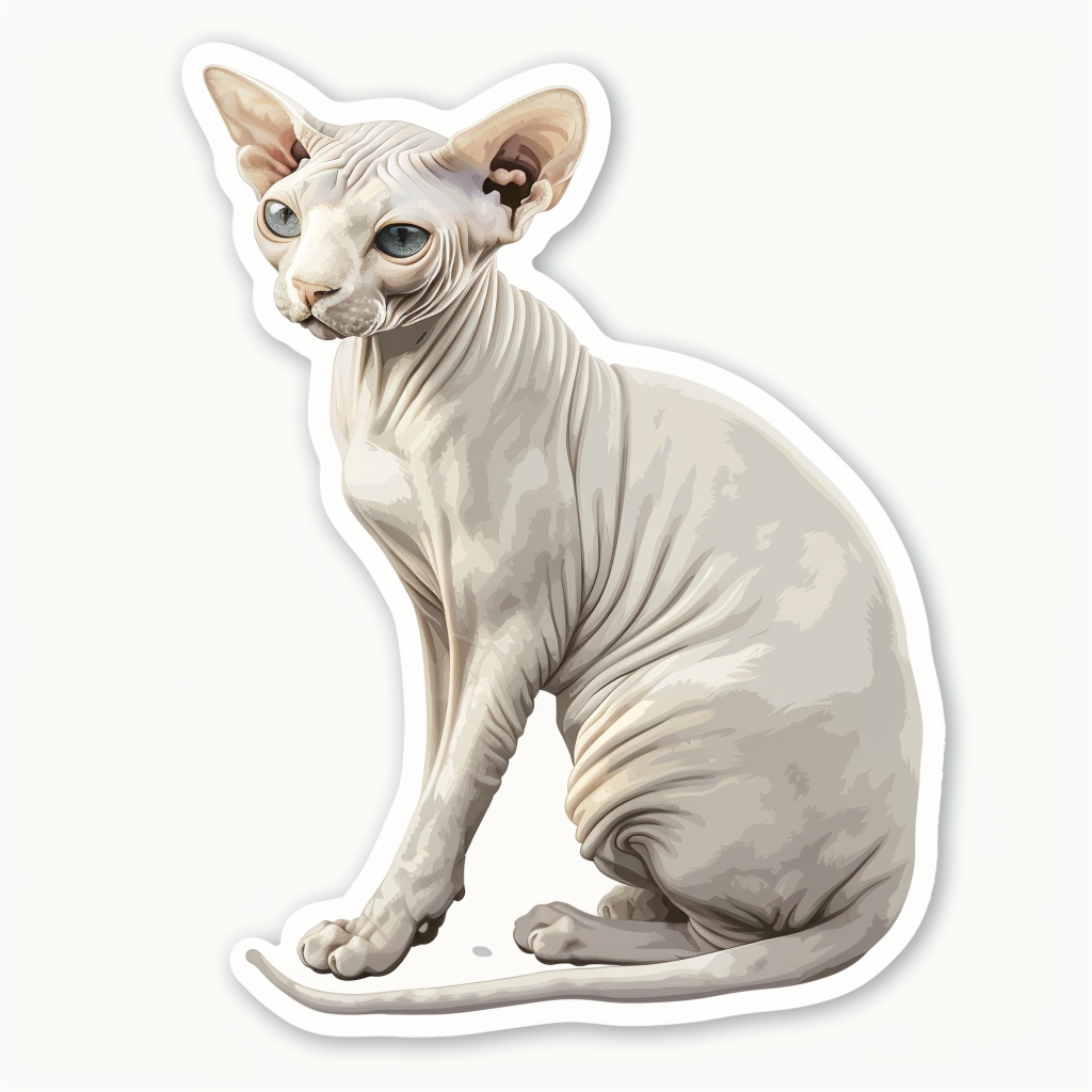 Sphynx Cat Vinyl Decal Sticker for Car, Laptop, Tumbler and more # F010036