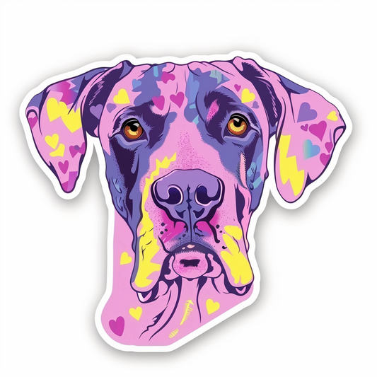 Great Dane Dog Expressive surreal Vinyl Decal Sticker for Car, Laptop, Tumbler and more # F022838