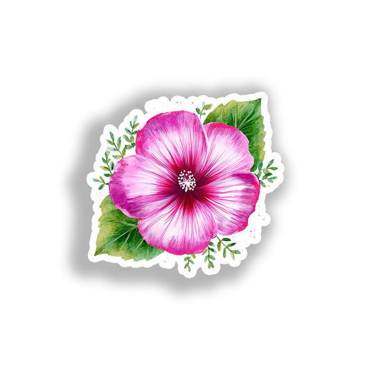 Hibiscus Flower Vinyl Decal Sticker for Car, Laptop, Tumbler and more # A019518-4" x 4"
