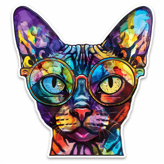 Abyssinian Cat astronaut majestic Expressive surreal Vinyl Decal Sticker for Car, Laptop, Tumbler and more # F020997-4" x 4"