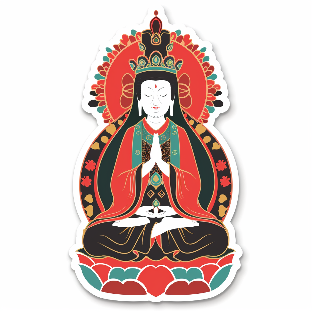 Buddha cartoon majestic Expressive surreal Vinyl Decal Sticker for Car, Laptop, Tumbler and more # F017029
