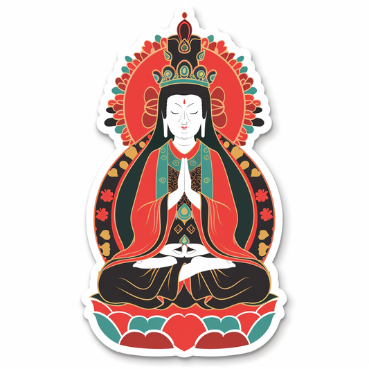 Buddha cartoon majestic Expressive surreal Vinyl Decal Sticker for Car, Laptop, Tumbler and more # F017029