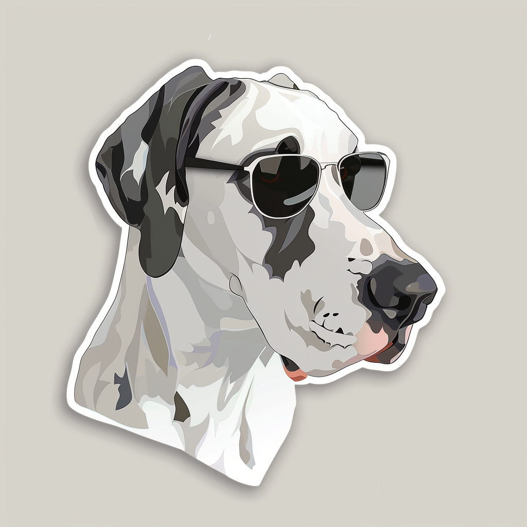 Great Dane Dog Expressive surreal Vinyl Decal Sticker for Car, Laptop, Tumbler and more # F022683