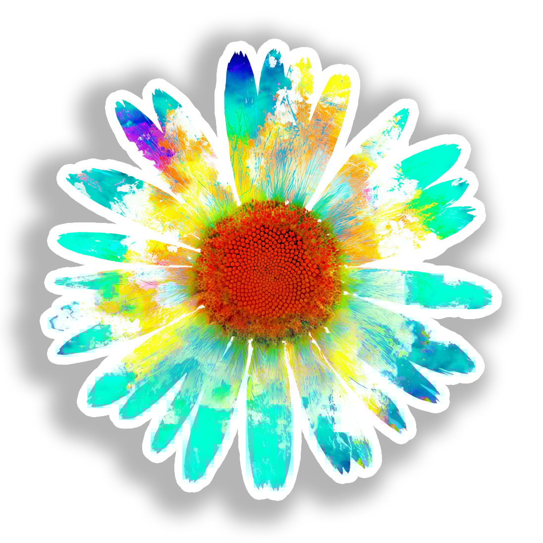 Daisy Flower Vinyl Decal Sticker for Car, Laptop, Tumbler and more # A019679-4" x 4"