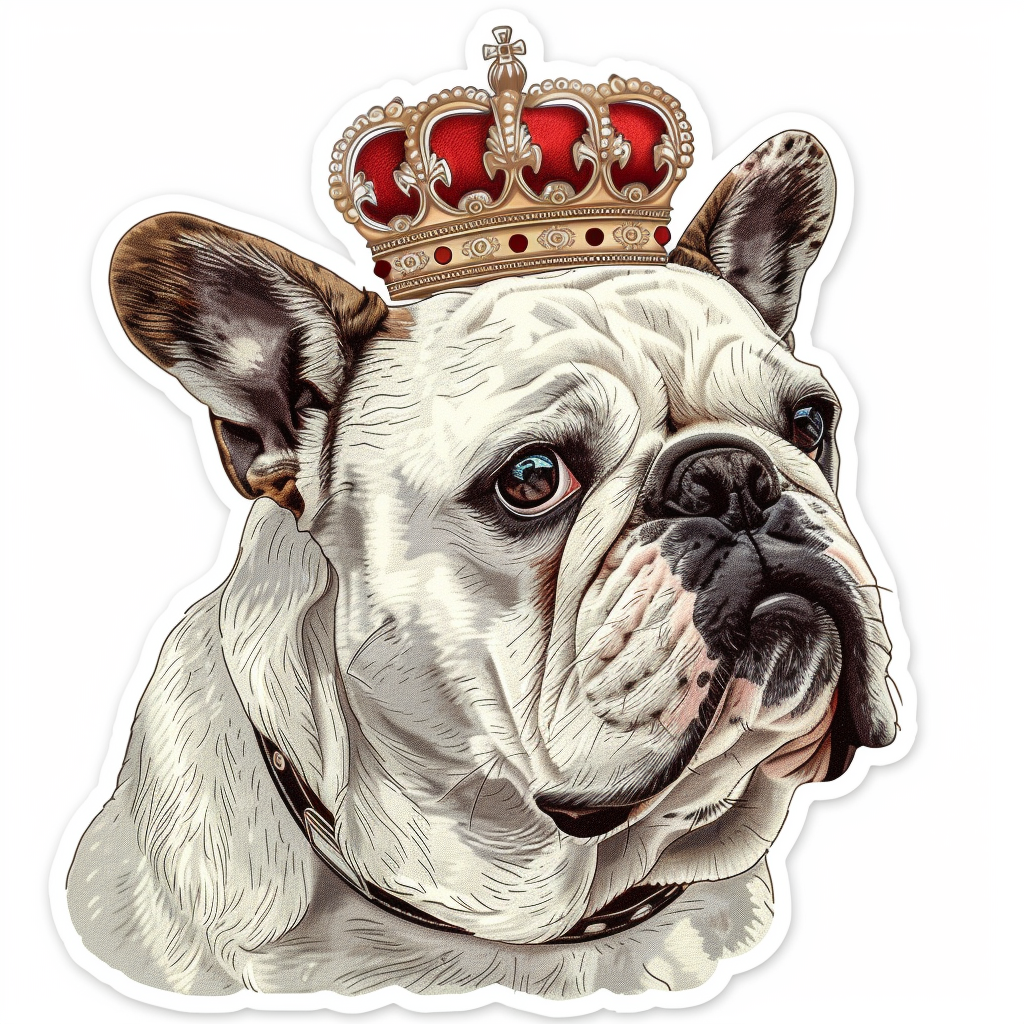 Sticker of a Bulldog Dog majestic Expressive surreal Vinyl Decal Sticker for Car, Laptop, Tumbler and more # F017253